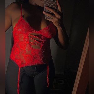 Sexy red lingerie top